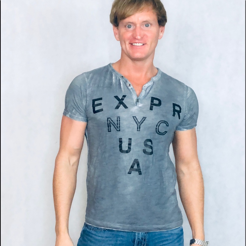 Express Men, Graphic Tee, Gray, Size Small